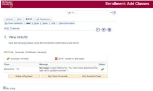 This image shows the waitlist position after a successful registration.